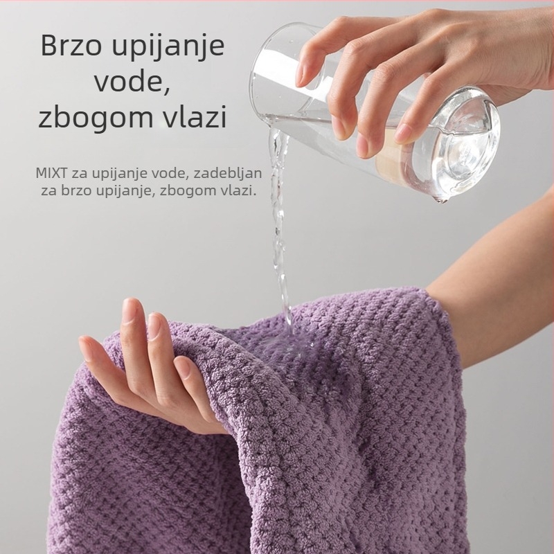 Ženski kap za sušenje kose s dvostrukim slojem mikrovlakana, vrlo upijajući