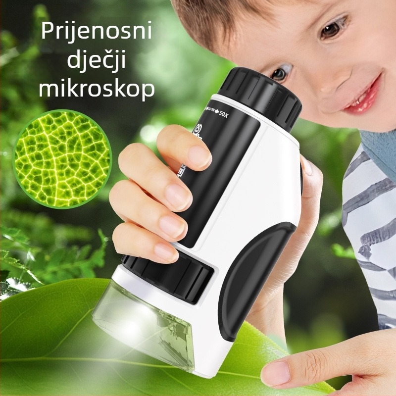 Klipni mikroskop za telefon 50–300×, promatranje stanica — edukativna znanstvena igračka za učenike