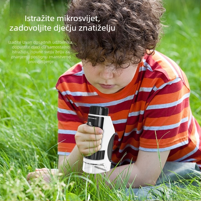 Klipni mikroskop za telefon 50–300×, promatranje stanica — edukativna znanstvena igračka za učenike
