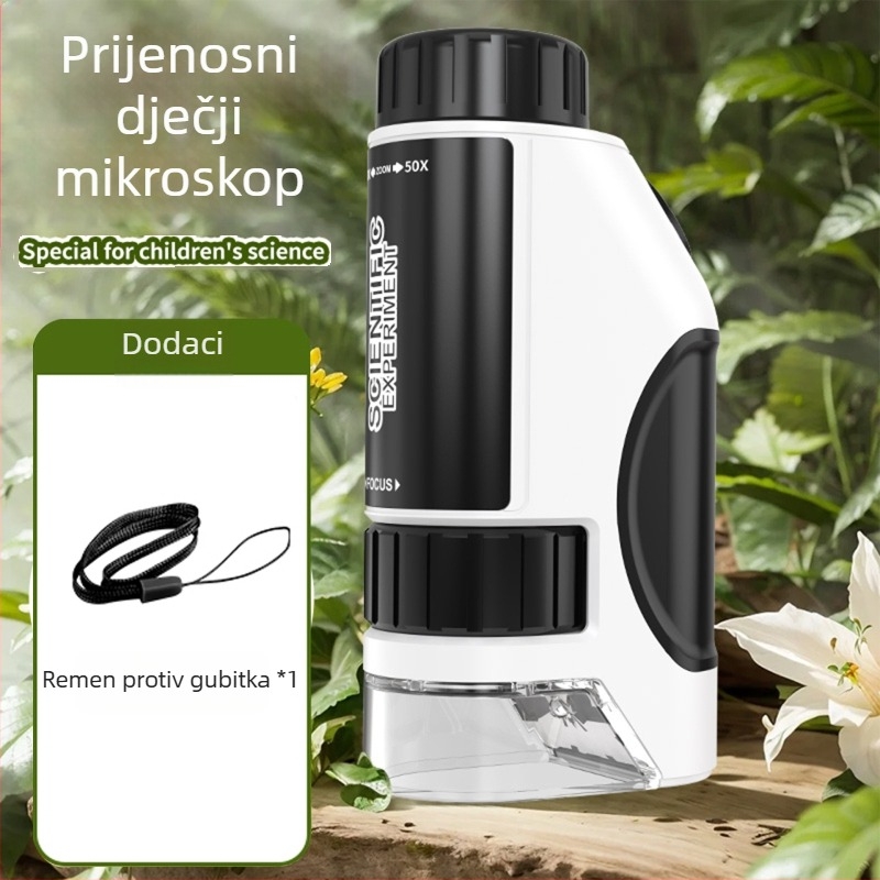 Klipni mikroskop za telefon 50–300×, promatranje stanica — edukativna znanstvena igračka za učenike