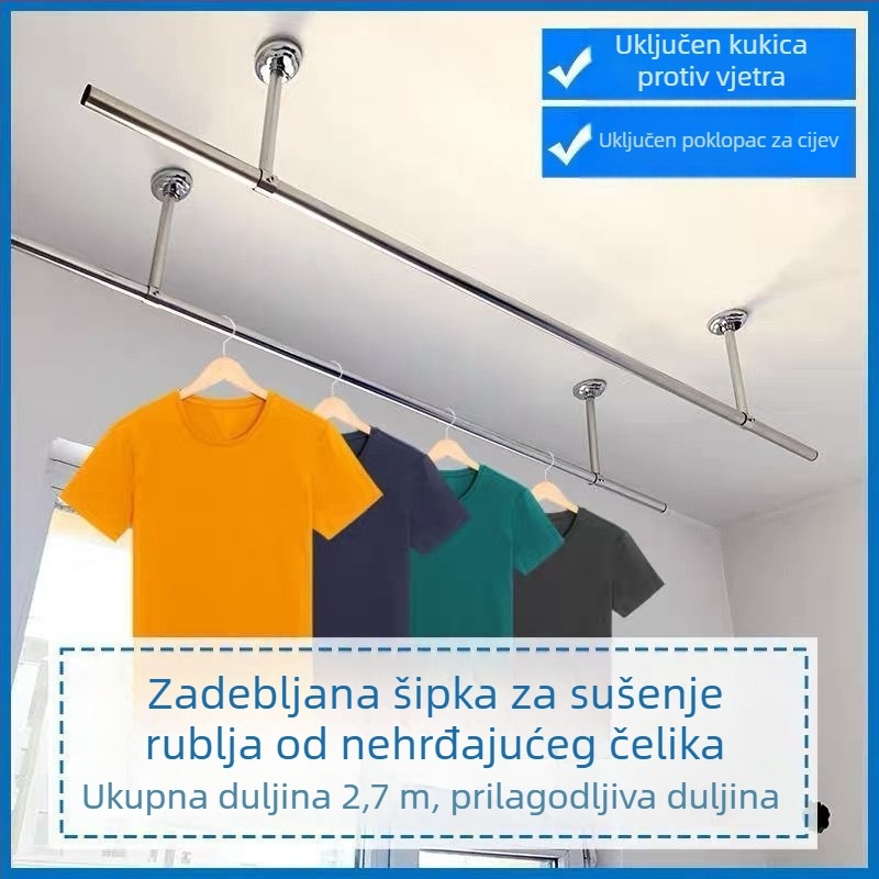 Debeli balkonski stalak za sušenje od nehrđajućeg čelika