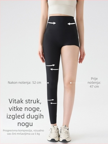 Ženske leggings za jogu s kontrolom trbuha i podizanjem stražnjice, mršav kroj, tanke ljetne legice