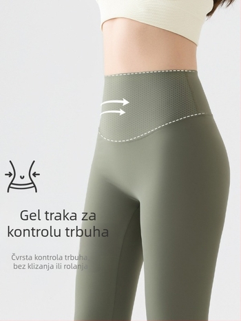 Ženske leggings za jogu s kontrolom trbuha i podizanjem stražnjice, mršav kroj, tanke ljetne legice