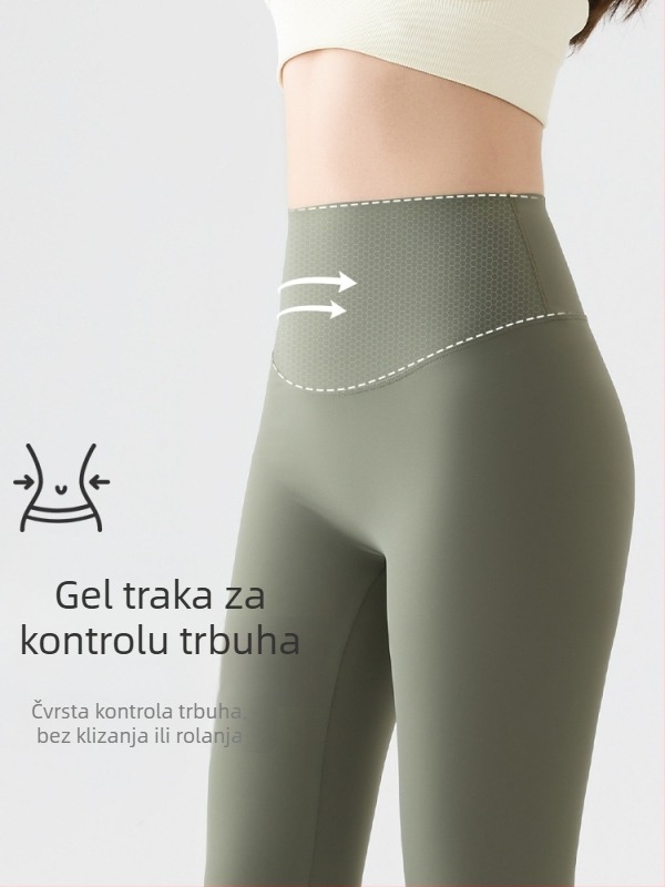 Ženske leggings za jogu s kontrolom trbuha i podizanjem stražnjice, mršav kroj, tanke ljetne legice