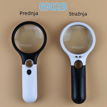Ručna povećala s LED osvjetljenjem za čitanje starijima, 3x/45x, prijenosna, za nakit