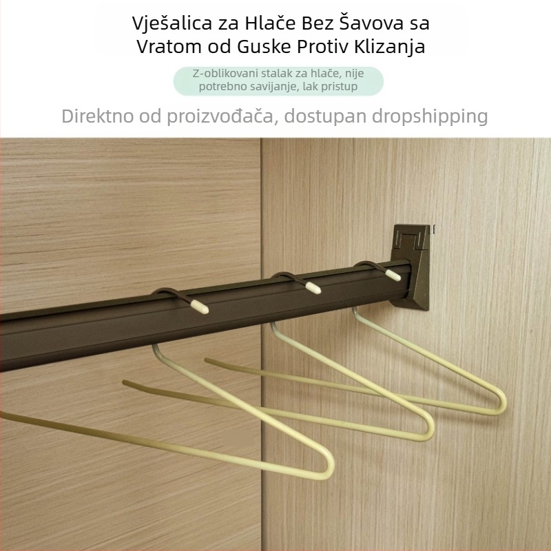 Vješalica za hlače u obliku guske s protukliznim Z-klipsama za kućnu upotrebu
