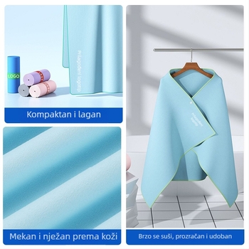 Dvostrani fleece ručnik za plivanje i fitness, brzo suši, lagan i sklopiv, absorbentna podloga za aktivnosti na otvorenom