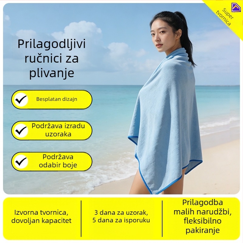Dvostrani fleece ručnik za plivanje i fitness, brzo suši, lagan i sklopiv, absorbentna podloga za aktivnosti na otvorenom