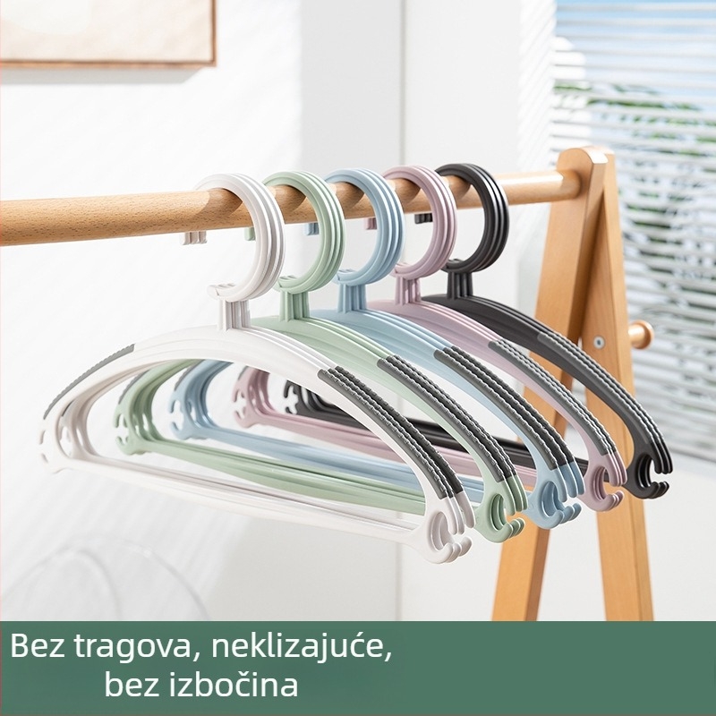 Set od 5 plastičnih vješalica za odjeću, za široke ramene, za odrasle i djecu