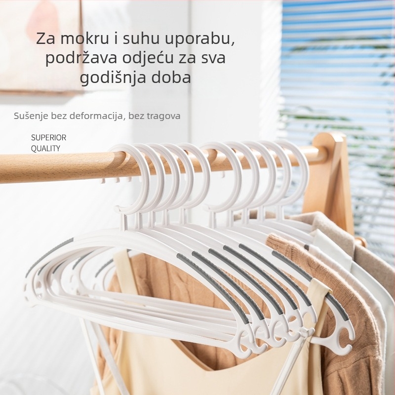 Set od 5 plastičnih vješalica za odjeću, za široke ramene, za odrasle i djecu