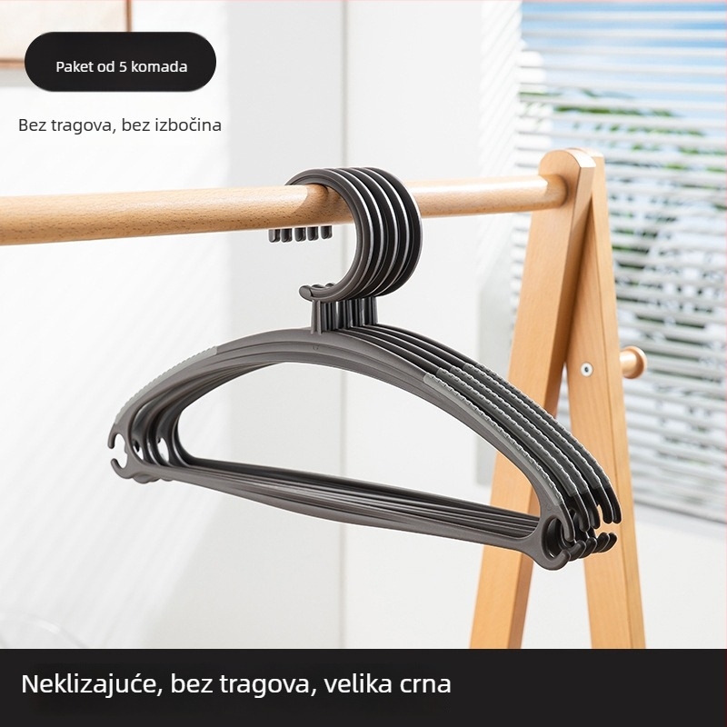 Set od 5 plastičnih vješalica za odjeću, za široke ramene, za odrasle i djecu
