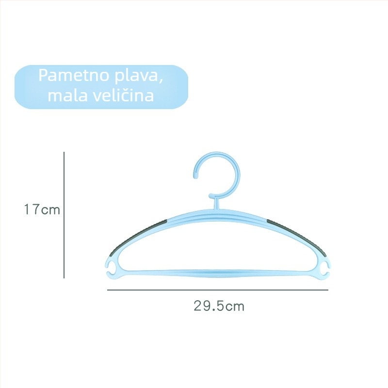 Set od 5 plastičnih vješalica za odjeću, za široke ramene, za odrasle i djecu