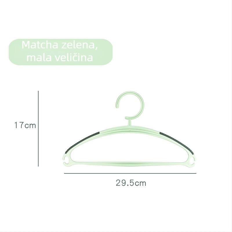 Set od 5 plastičnih vješalica za odjeću, za široke ramene, za odrasle i djecu