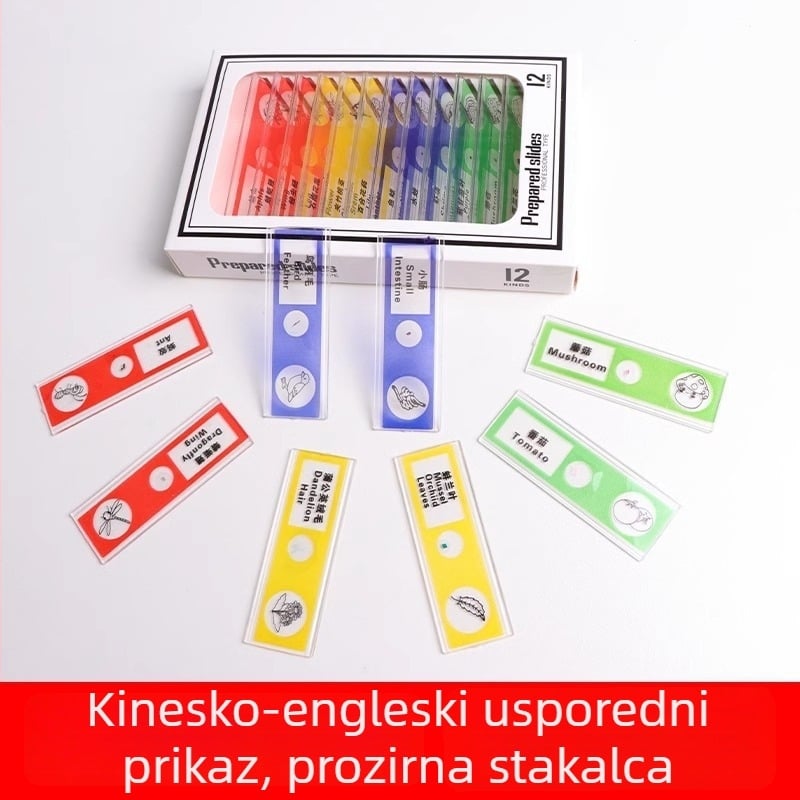Plastične mikroskopske pločice sa mješovitim uzorcima životinja i biljaka za djecu – kukci i biljke