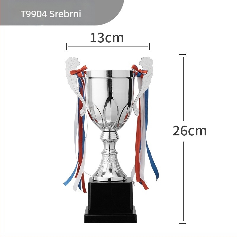Metalni trofeji za sportska natjecanja s graviranim medaljama za košarku i nogomet, logotip na trofeji, minimalna narudžba 6 komada