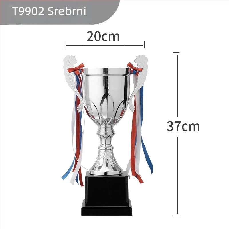 Metalni trofeji za sportska natjecanja s graviranim medaljama za košarku i nogomet, logotip na trofeji, minimalna narudžba 6 komada