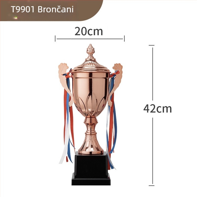 Metalni trofeji za sportska natjecanja s graviranim medaljama za košarku i nogomet, logotip na trofeji, minimalna narudžba 6 komada