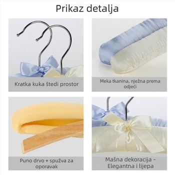 Vješalica za odjeću s platnenim premazom i mekanom spužom, protiv deformacije i klizanja