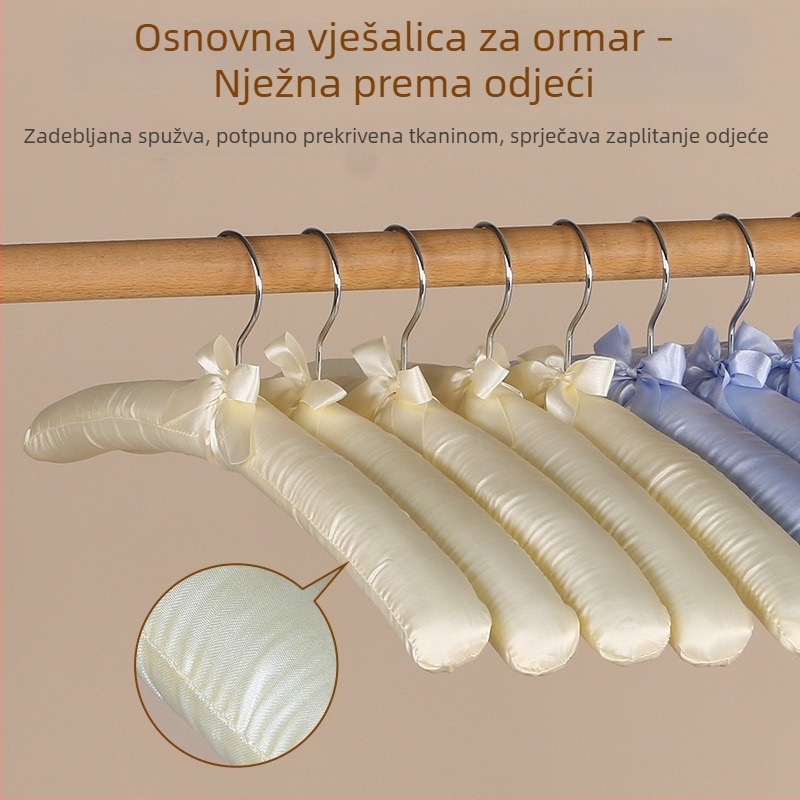 Vješalica za odjeću s platnenim premazom i mekanom spužom, protiv deformacije i klizanja