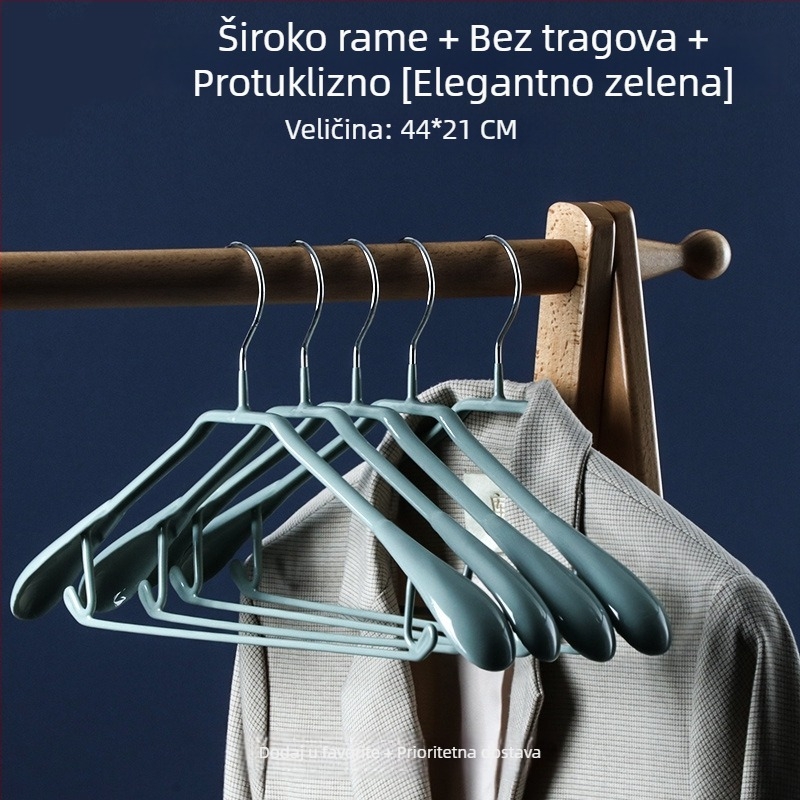 Kućna vješalica za odjeću s protukliznim ramenima, pogodna za odijela i kapute, bez šavova, s širokim ramenima