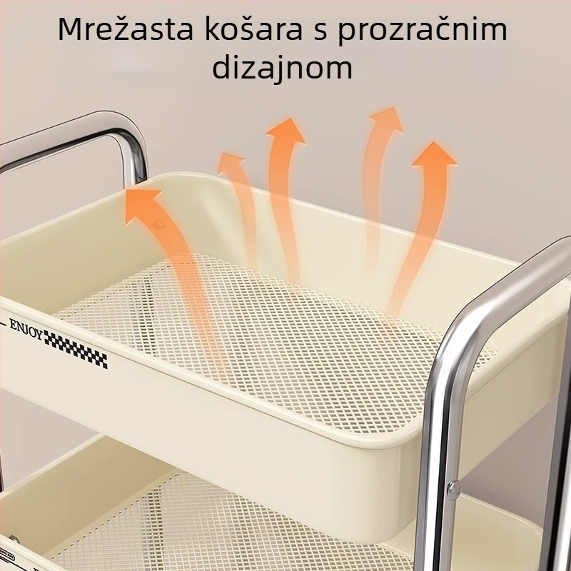 Četveroslojni mobilni rega za skladištenje – za kuhinju, dnevni boravak, spavaću sobu i učionu