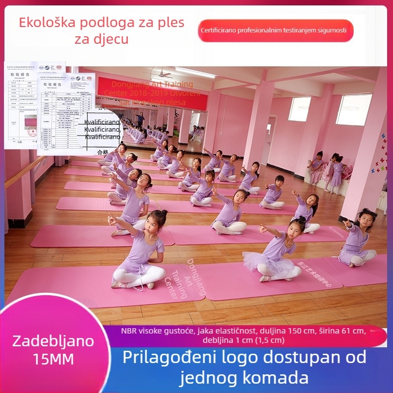 Dječji antislip prostirka za jogu, dimenzije 150 × 60 × 1 cm, mogućnost otiska loga