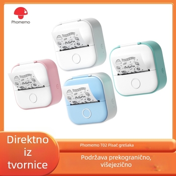 Phomemo T02 mini termo pisač – prijenosni pisač za etikete Bluetooth za telefon, kućna upotreba, pisač za ispravke pogrešaka