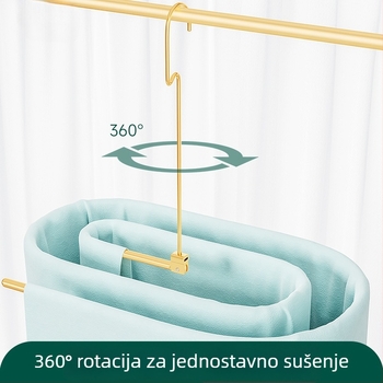 Aluminijski spiralni držač za sušenje na balkon – veliki držač za plahte, deke i navlaku za pokrivač