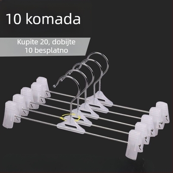 Plastična vješalica za hlače s klipom, bez tragova