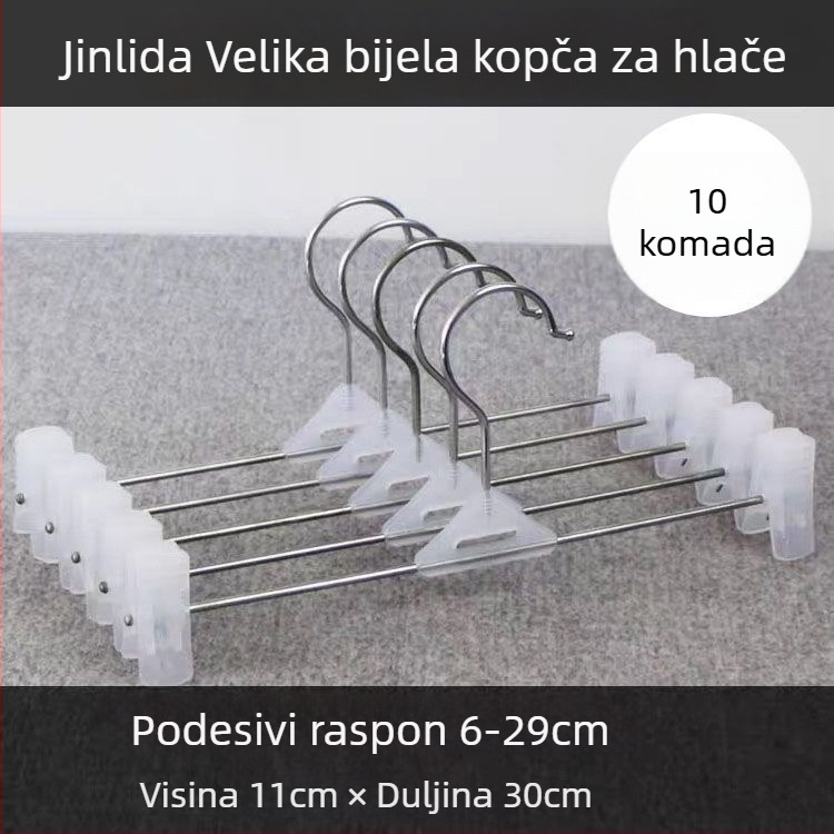 Plastična vješalica za hlače s klipom, bez tragova