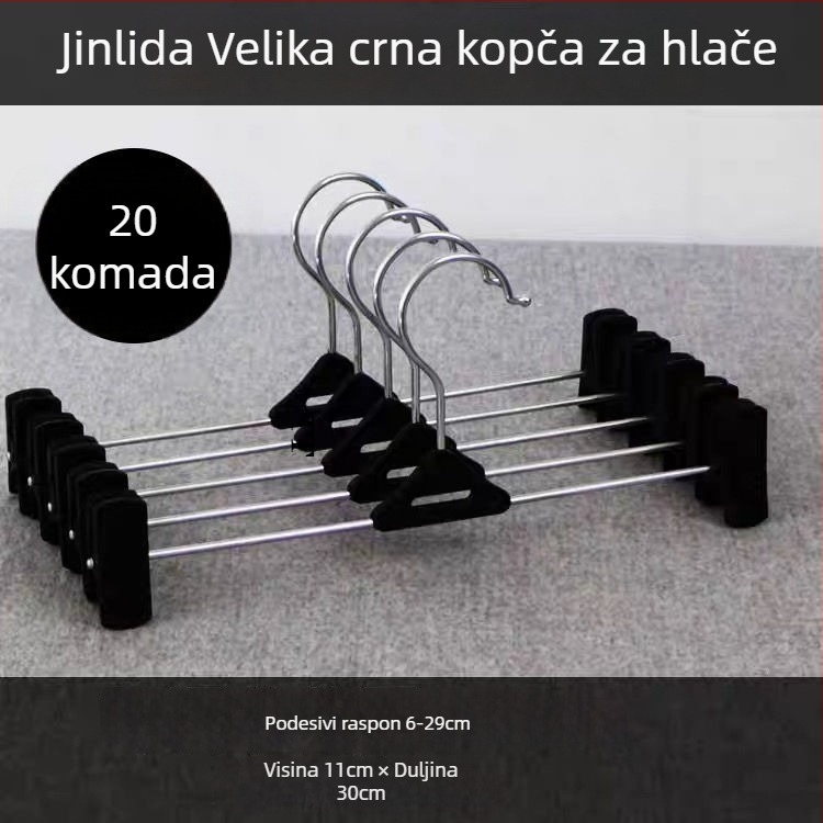 Plastična vješalica za hlače s klipom, bez tragova