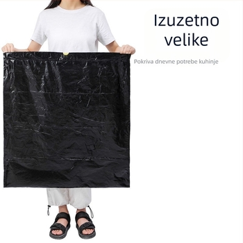 Komerna vreća za otpad za vanjsku upotrebu sa vrpicom, velika, crna, debela, 7040L80