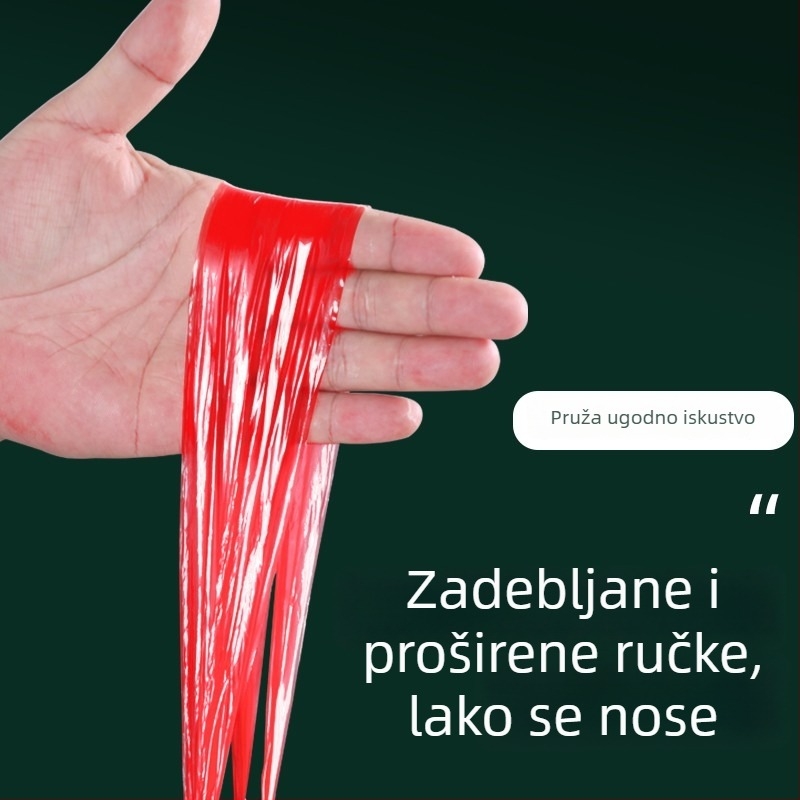 Komerna vreća za otpad za vanjsku upotrebu sa vrpicom, velika, crna, debela, 7040L80