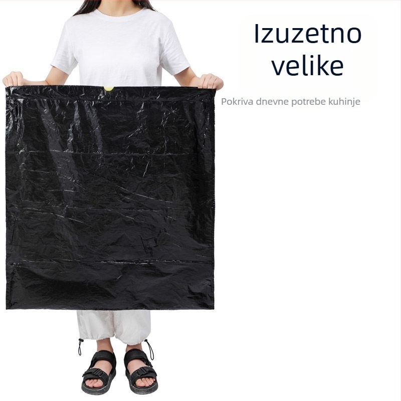 Komerna vreća za otpad za vanjsku upotrebu sa vrpicom, velika, crna, debela, 7040L80