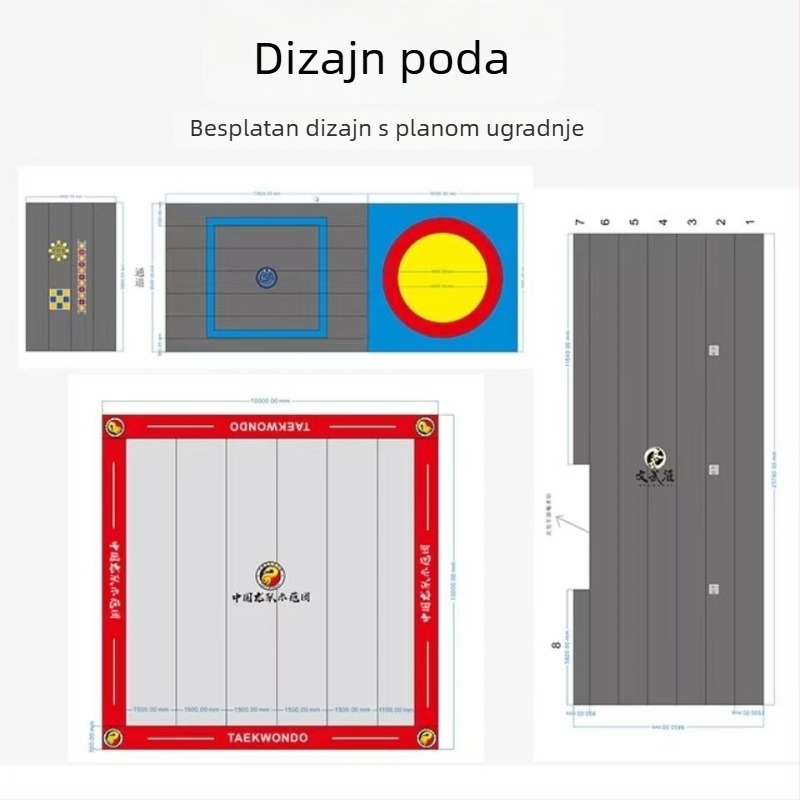 XPE rolne podloge s prilagodljivim veličinama za plesne dvorane i teretane, protuklizne podloge za Taekwondo i Sanda treninge