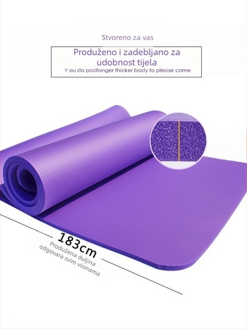 Nbr joga prostirka, protuklizna, debelja, šira i dulja, za kućnu upotrebu, početnike, joga i ples
