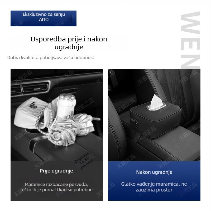 Vješaljka za maramice u automobilu, visećeg tipa, za Wenjie M5/M7/M9, dodatak unutrašnjosti