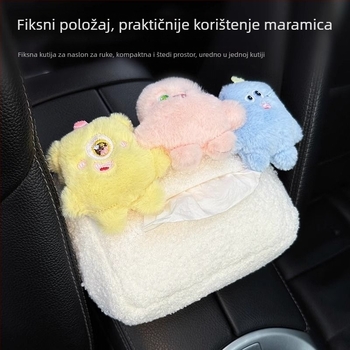 Vješena pliš kutija za maramice u automobilu — slatko čudovište, unutarnja dekoracija