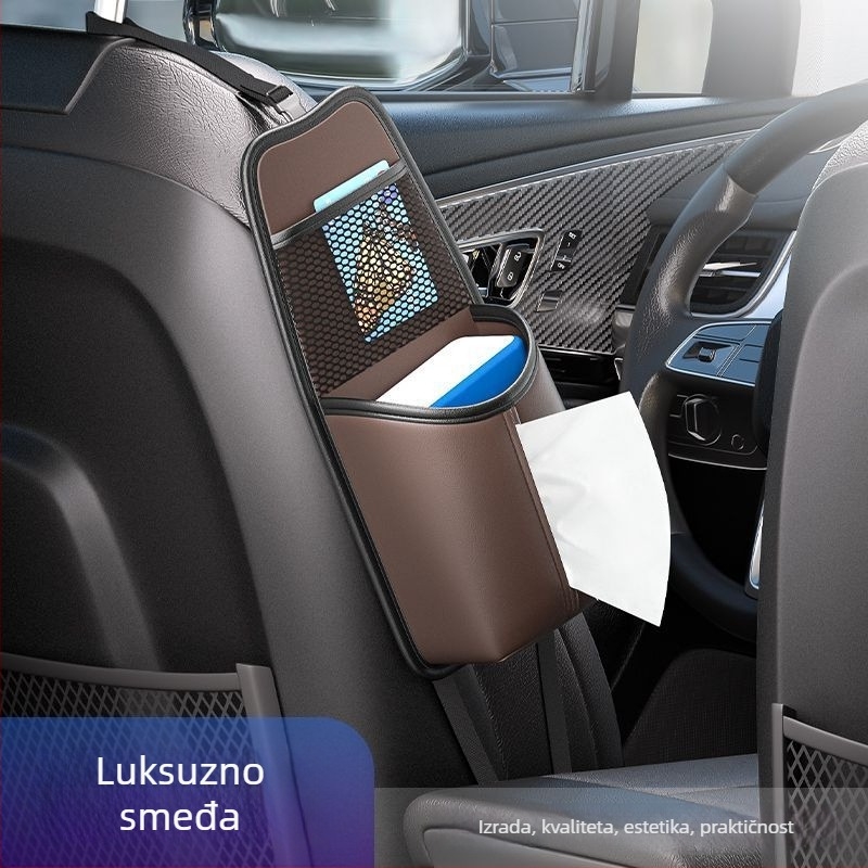 Bočna viseća torba za sjedalo automobila — držač za maramice, čašu i naočale, višenamjenski organizator unutrašnjosti auta.