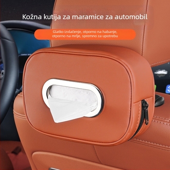 Kožna kutija za maramice za automobil, nosač za naslon za ruku, pogodna za suncobran i stražnji dio sjedala
