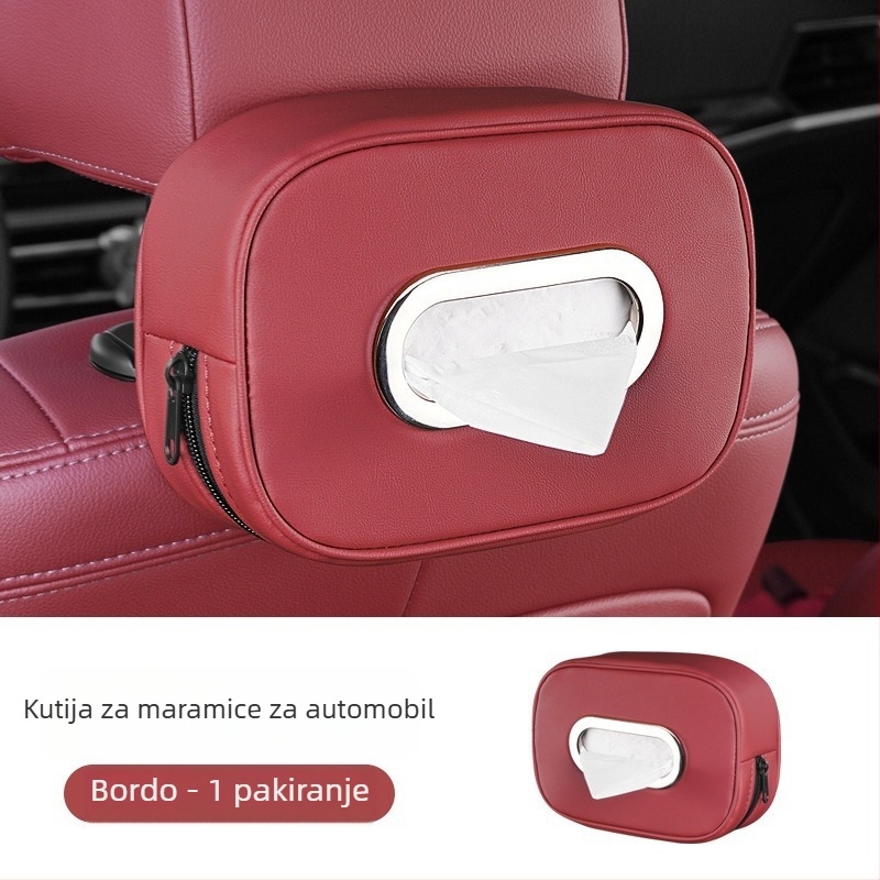 Kožna kutija za maramice za automobil, nosač za naslon za ruku, pogodna za suncobran i stražnji dio sjedala