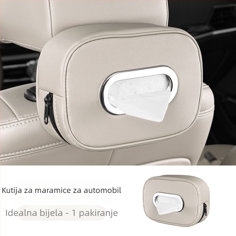Kožna kutija za maramice za automobil, nosač za naslon za ruku, pogodna za suncobran i stražnji dio sjedala