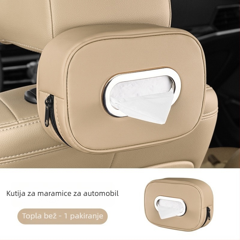 Kožna kutija za maramice za automobil, nosač za naslon za ruku, pogodna za suncobran i stražnji dio sjedala