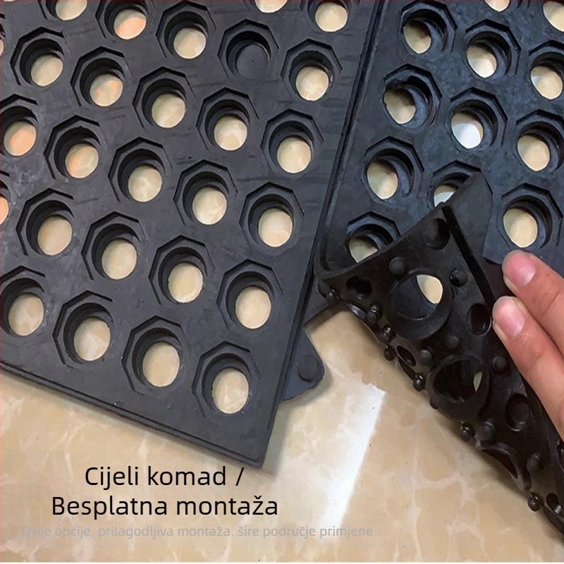 Zadebljani kuhinjski gumeni mat protiv umora, protuklizni, otporan na ulja, modularna podloga za hotele i tvornice