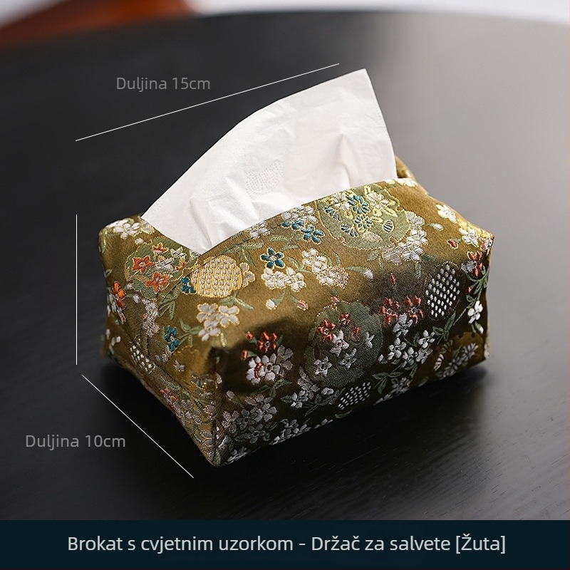 Poklopac kutije maramica od brokata u kineskom stilu za dnevni boravak i čajnu ceremoniju