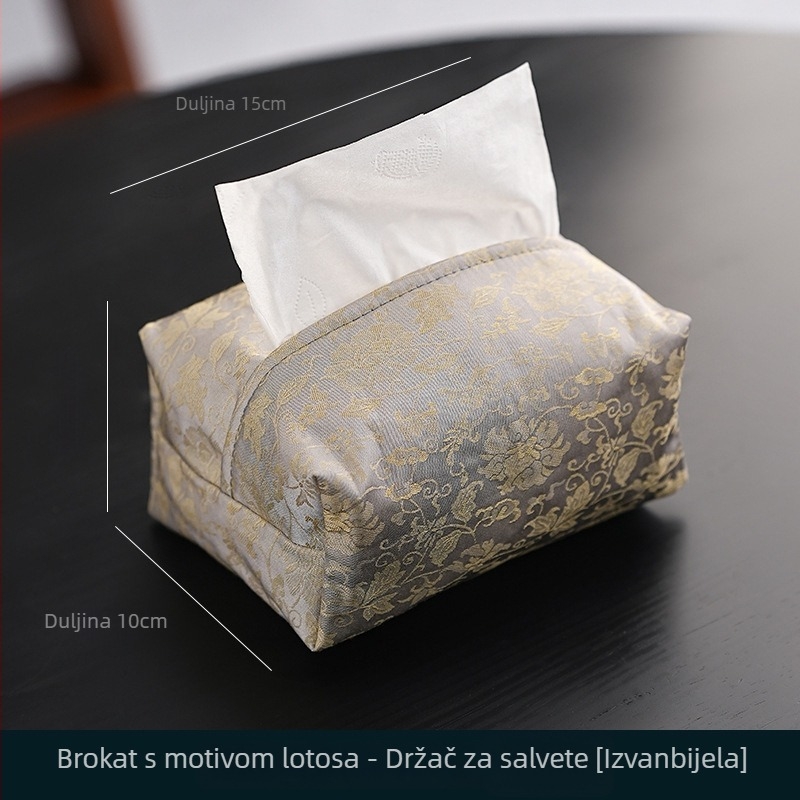 Poklopac kutije maramica od brokata u kineskom stilu za dnevni boravak i čajnu ceremoniju