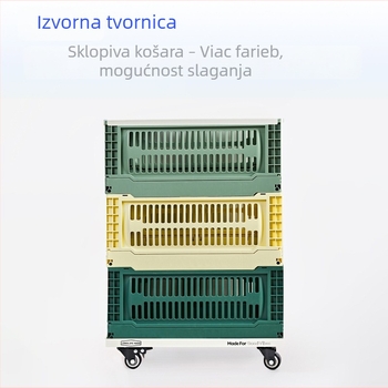 Sklopiva plastična košarica za pohranu, višebojni set, stohabilan organizator s perforiranom konstrukcijom