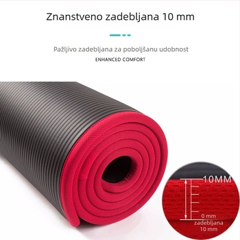 Protuklizna prostirka za jogu, ples i fitness, 10 mm, 183×61 cm, NBR, za početnike, unisex