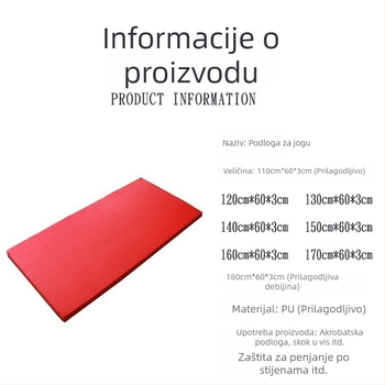 Protuklizna dječja podloga za ples i gimnastiku s spužvom, debeli joga i fitness mat za kućnu upotrebu, 120×60×3 cm ili 140×60×3 cm, prilagodljiva veličina i debljina