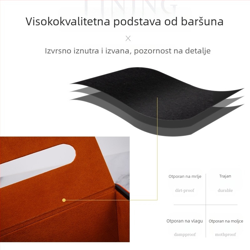 Prilagođena višefunkcijska kožna kutija za maramice s pretincem za daljinski upravljač, dom ili hotel